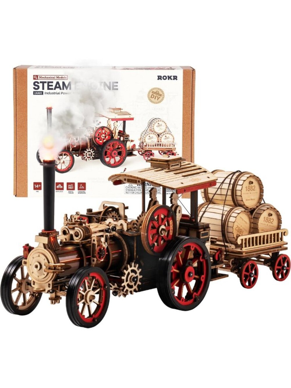 Vintage Electric Car 3D Puzzle Kit - 469pcs Mechanical Wooden Model for DIY